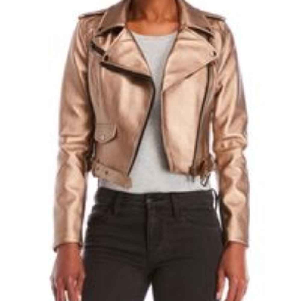 Romeo & Juliet Bronze Metallic Faux Leather Jacket